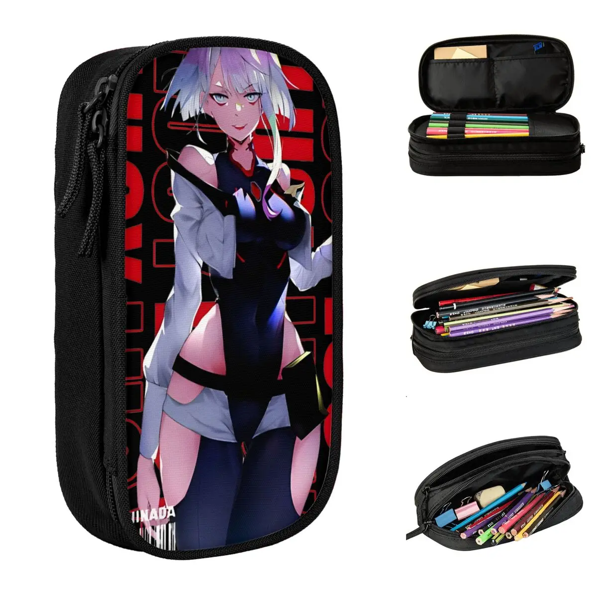 Модные пеналы Lucy Cyberpunk Edgerunners держатель для ручек детская сумка большой емкости