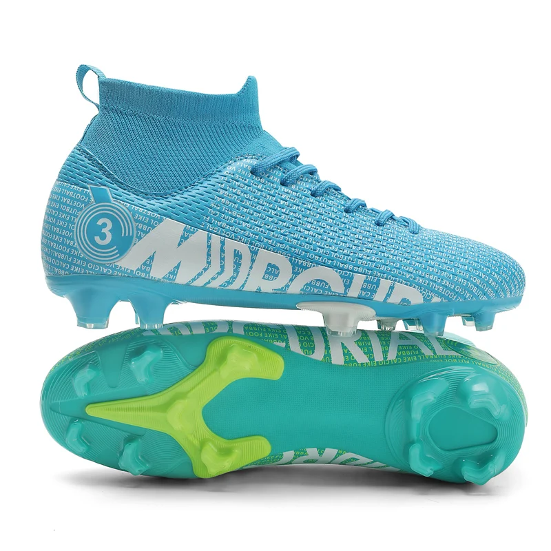 Soccer Shoes Society Professional High Ankle Childrens Athletic Grass Training FG/TF Soccer Cleats Spring Football Boots for Men