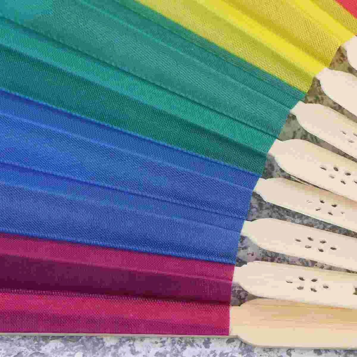 Портативный Радужный Веер Свадебный Декор Бумага Красочные Складные Вееры