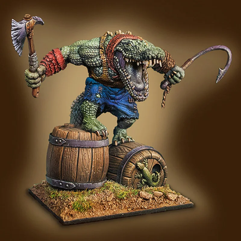 

NX Resin Character Animal Mythology Crocodile Pirate Kit Tumei Colorless Self-assembling Resin Doll Figure