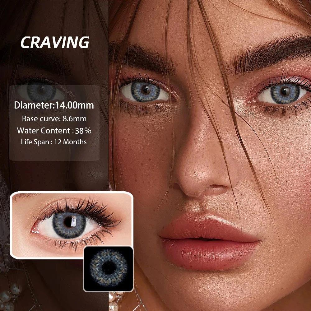 Craving Brown Colored Contact Lenses for eyes Soft small beauty Pupil Color 2pcs/pair Degree prescription myopia