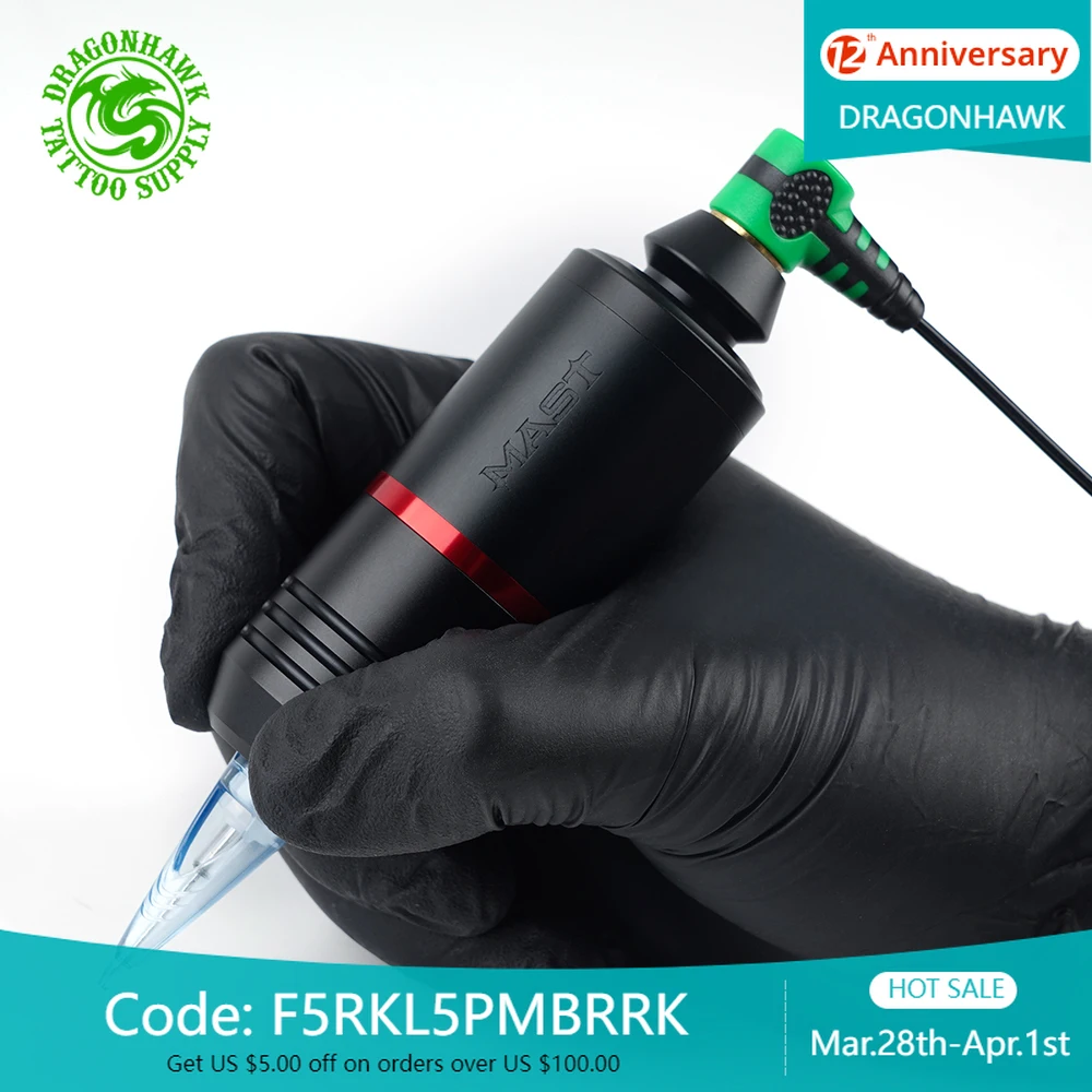 

High Power Max Dragonhawk Mast Tattoo Rotary Pen Machine Coreless Motor Permanent Makeup Needle Cartridges Accessories