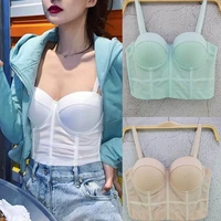 solid color korea velvet vest 2022 new fashion classic womens party club night bustier crop tops camis tank top women bras sexy