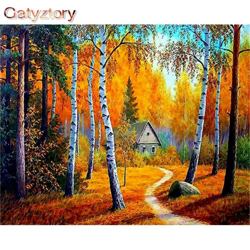

GATYZTORY 60x75cm Scenery Paint by Numbers With Frame Handpainted Kits Oil Paintings Number Adults Crafts Diy Ideas Home Wall Ar