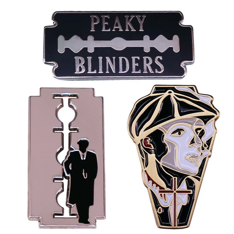 

Thomas Shelby Peaky Blinder Razor Brooch Enamel Pin Brooches Metal Badges Lapel Pins Denim Jacket Jewelry Accessories Gifts