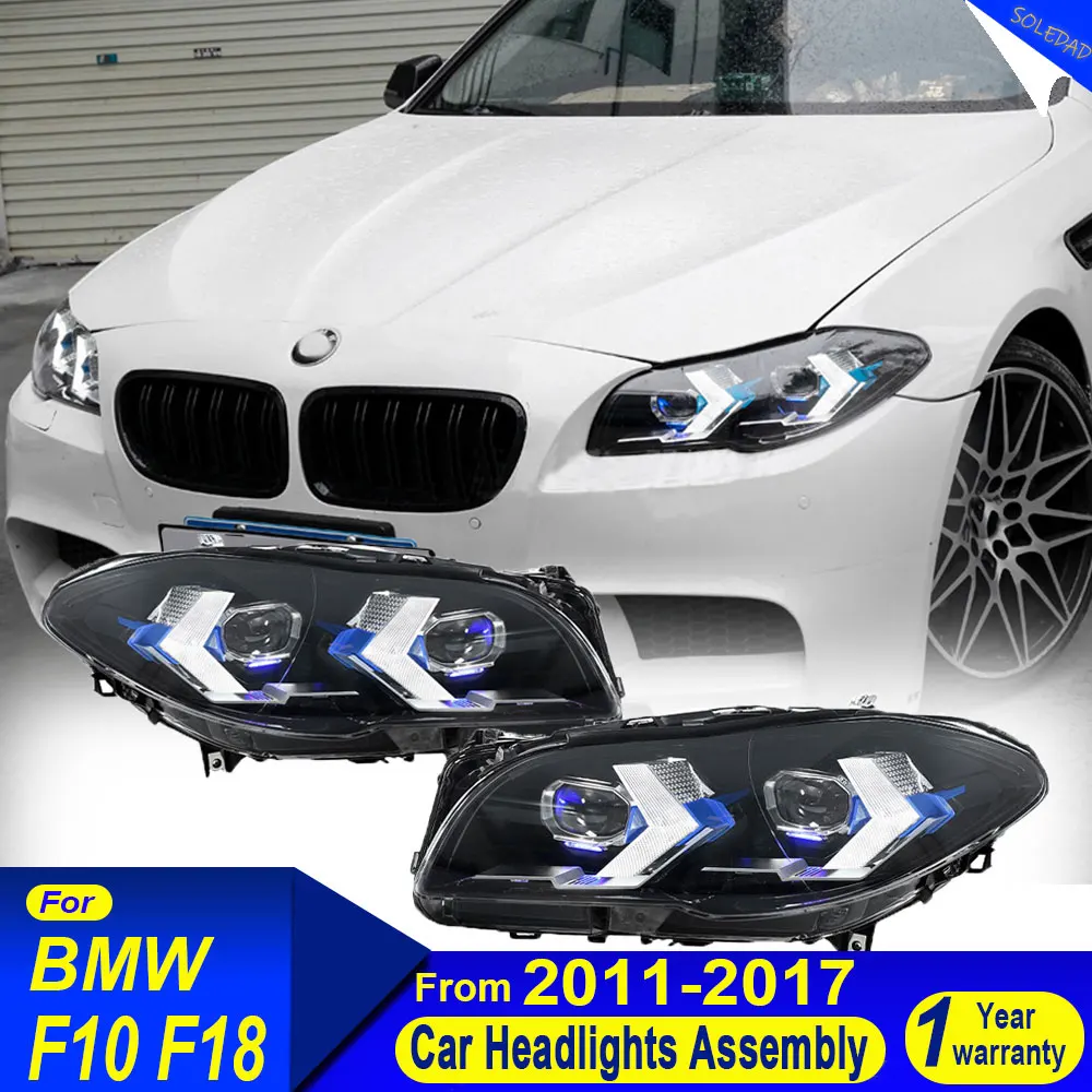 Фото Для BMW 5 серии F10 (2010-2017) 520i 530i 528i: Новейшие светодиодные дневные ходовые огни, аксессуары для модификации автомобильных фар №2