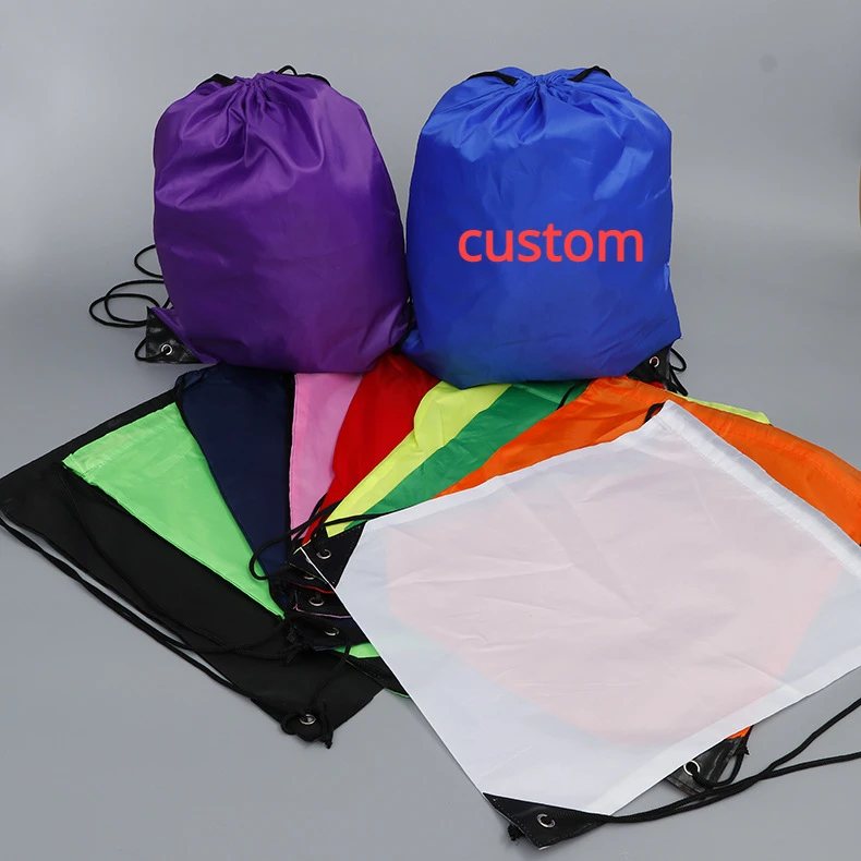 

Custom Drawstring 210d Polyester Nylon Drawstring Bag Wholesale Waterproof Oxford Cloth Color Drawstring Bag Backpack