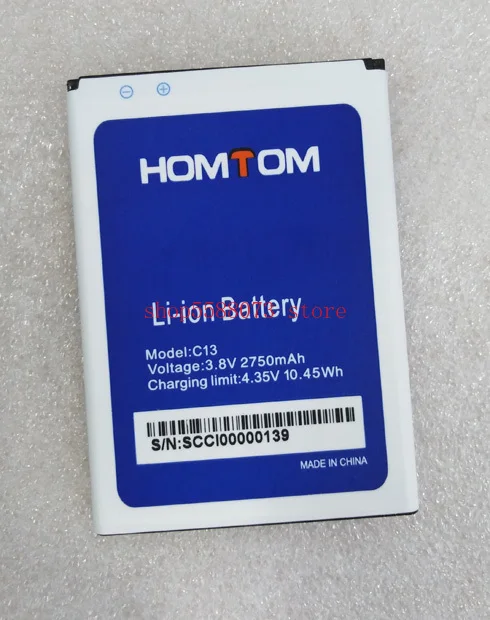 

Homtom C13 phone battery 2750mah for HOMTOM C13 Android 3G WCDMA Smartphone 5.0 Inch MT6580M Quad-core