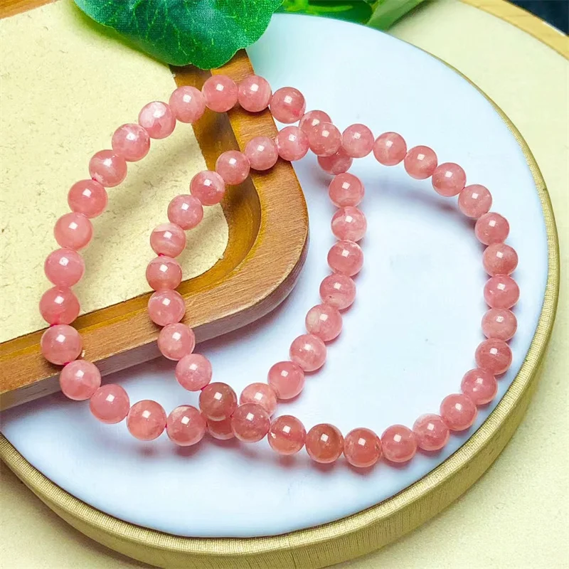 Женский кружевной браслет из яшмы растягивающийся натуральной красного цвета 6