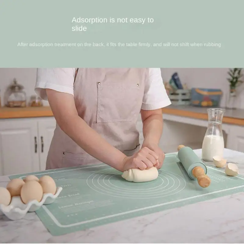 

Easy To Use Pastry Boards Smooth Rotation 60x40cm Kneading Mat Plastic Food Grade Rolling Pin Bakeware Modern Minimalist