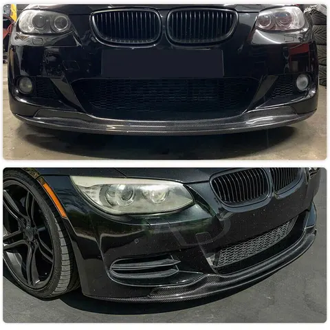 Автомобильный передний бампер, спойлер для BMW 3 серии E92 LCI M Sport Coupe 2010 2011 2012, передняя губа для подбородка, передний спойлер из углеродного волокна