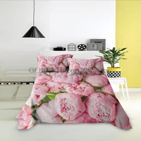 bedding sheet home textile 3d rose flower prin flat sheets bed sheet bedding linen for king queen size breathable bedspreads
