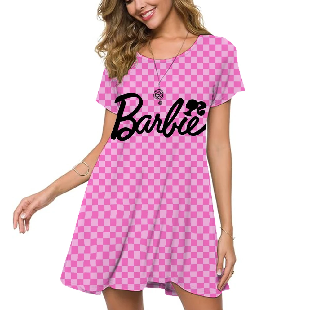 Платье Барби с принтом принцессы элегантное женское повседневное свободное