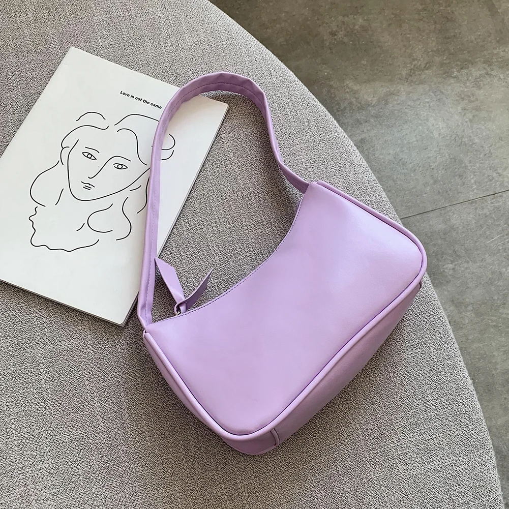 

Vintage Women's Handbags 2023 New Simple Soft PU Leather Fashion Shoulder Underarm Bags Portable Tote Bag Solid Color