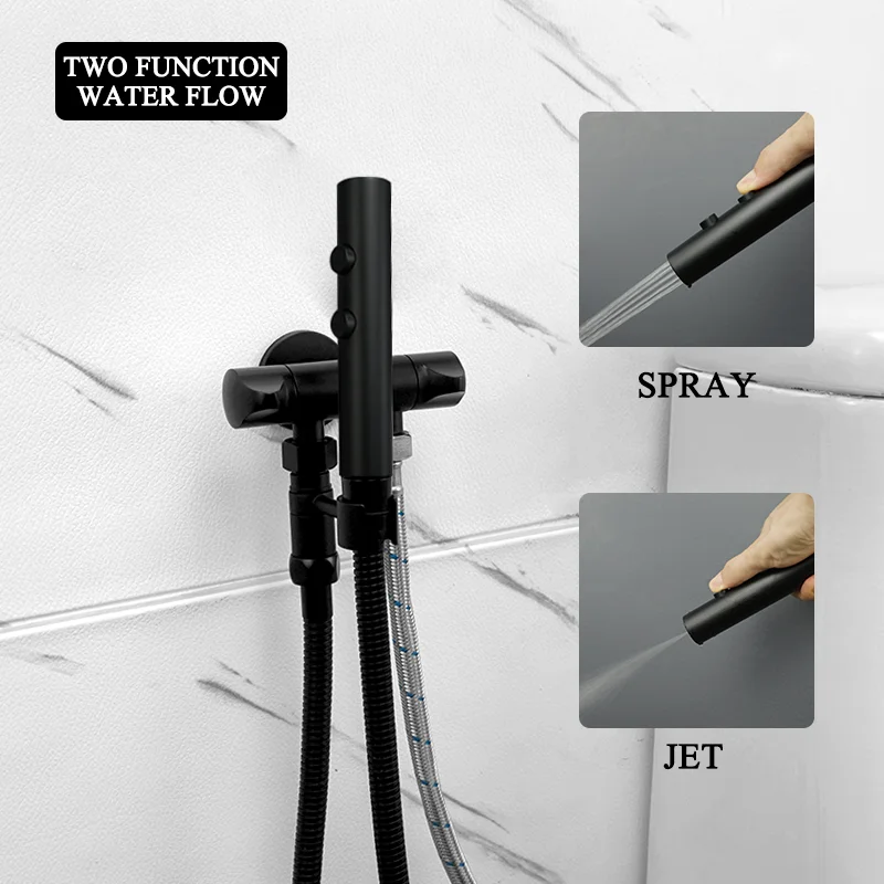 Смеситель для душа и унитаза Shattaf черный гигиенический кран в мусульманском