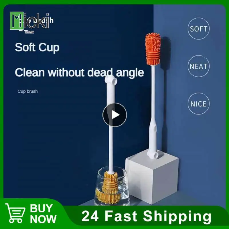 

Tpr Soft Cleaning Brush Long Handle Bottle Brush Strong Water Absorption Can Be Hung Kettle Brush Household Daily Necessities