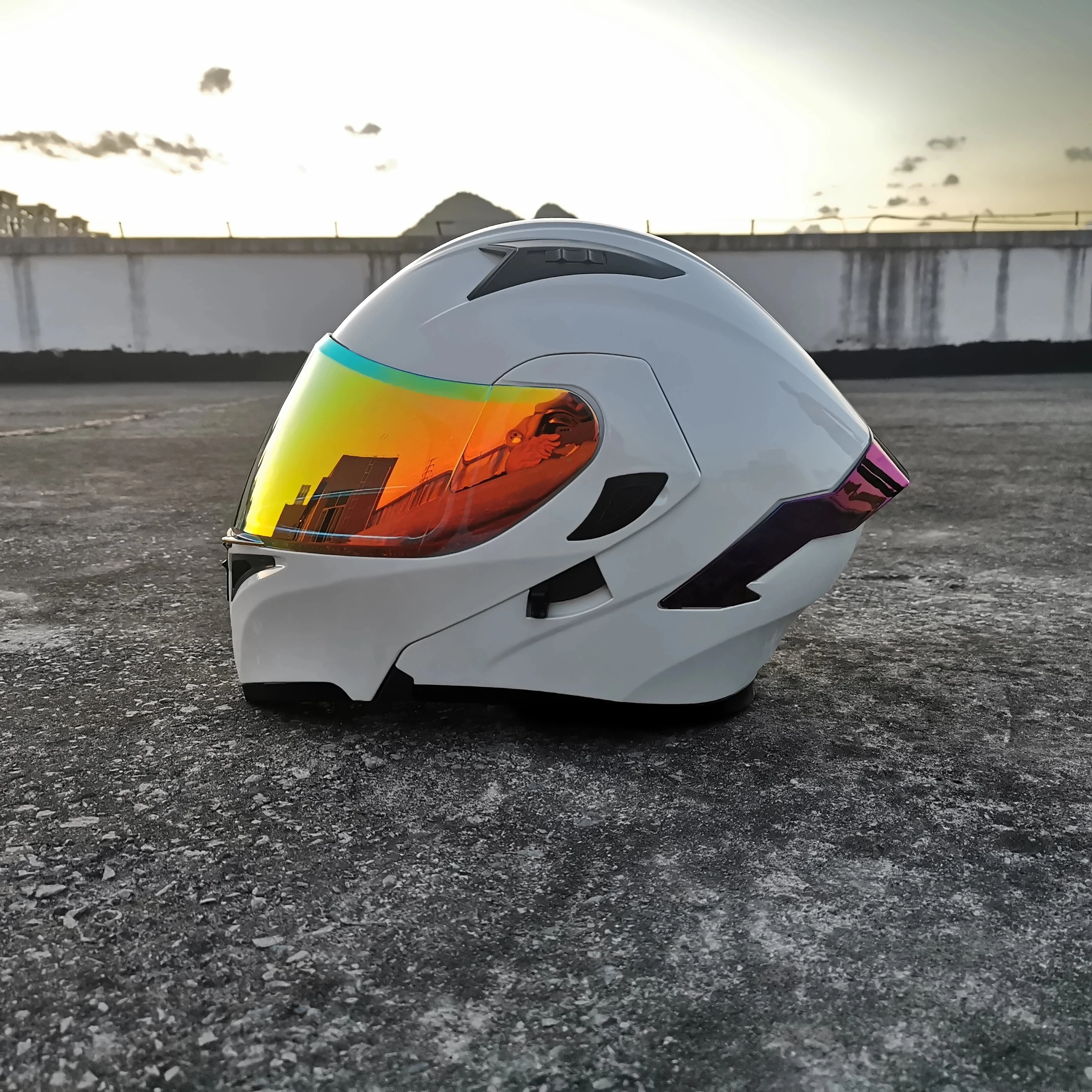 

High Quality ABS Classic Personality Double Lens Uncovered Motorcycle Helmet For Harley Motorcycle Racing & Karting Helmet
