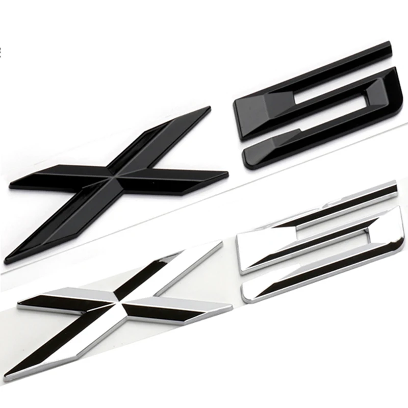 

3D ABS Glossy Black Car Rear Trunk Badge Decal Letters Sticker Emblem X5 Logo For BMW X5 E70 E53 F15 G05 Accessories