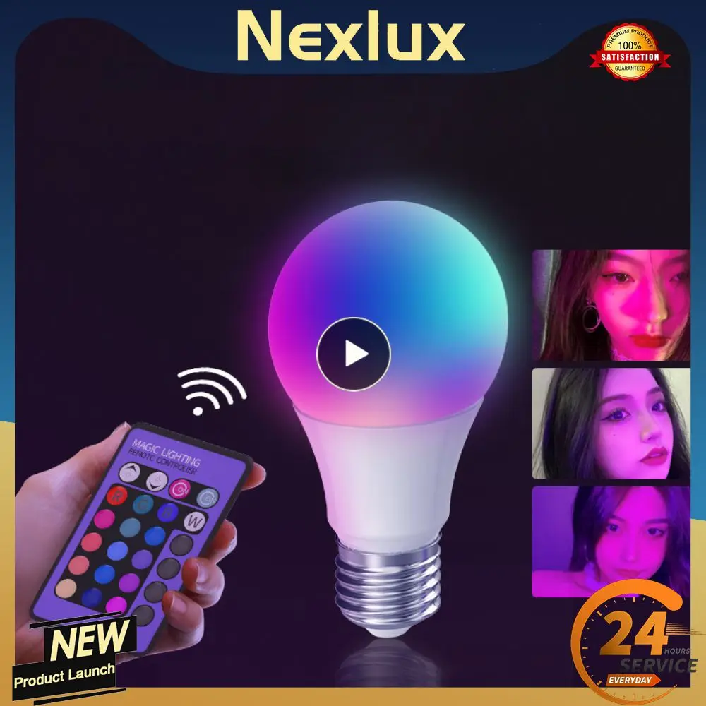Remote Control Light Lamp Led Ball Bubble Lamp Plastic Coated Aluminum Bulb Rgb Color Bulb Photo Atmosphere Light Lighting