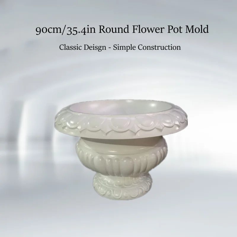 

Summer Breeze 90cm/35.4in Very Big Plastic Bonsai DIY Round Concrete Flower Pot Mold, Home Gardening Planter Mould, Plant Vases
