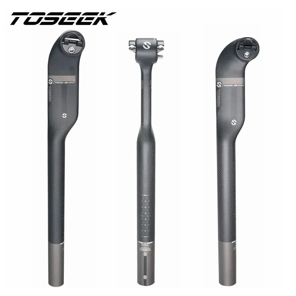 

TOSEEK Matte 3K Carbon Fiber Cycling Mountain Road Bike Seatpost Bicycle Seat Post Tube Offset 5mm/25mm 27.2/30.8/31.6mm