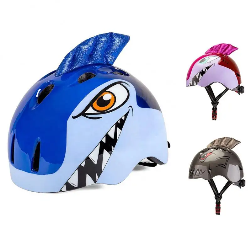 

Headwear Kids Helmet Bicycle Cartoon Skating Protective Seat Belt Light Riding Helmet Cute Shark Helmet Age 2-8 Years 2021