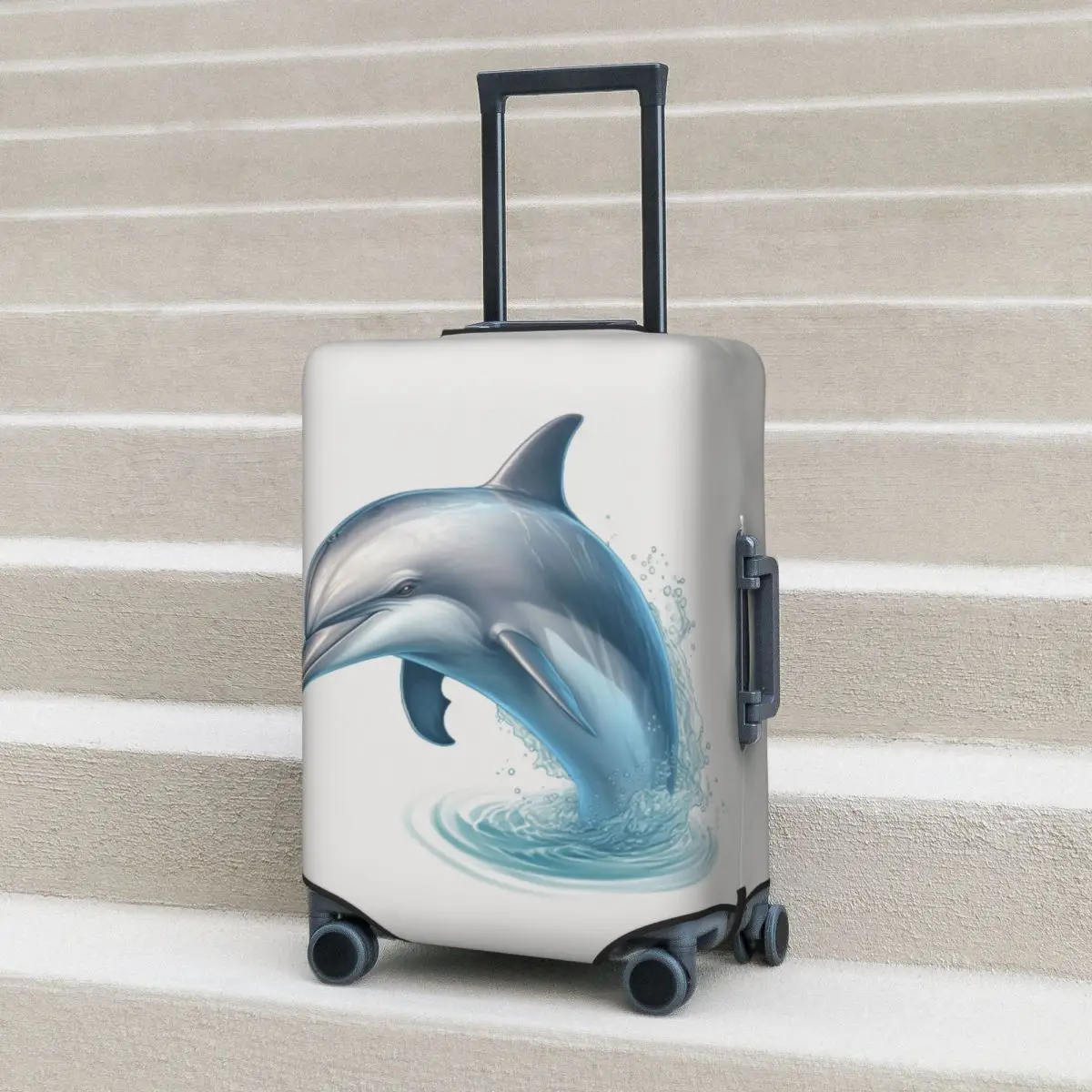 

Dolphin Suitcase Cover Stunning Illustration Strectch Business Protection Luggage Case Flight
