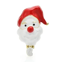 wulibaby santa claus brooches for women unisex enamel new christmas figure new year brooch pins fashion jewelry gifts