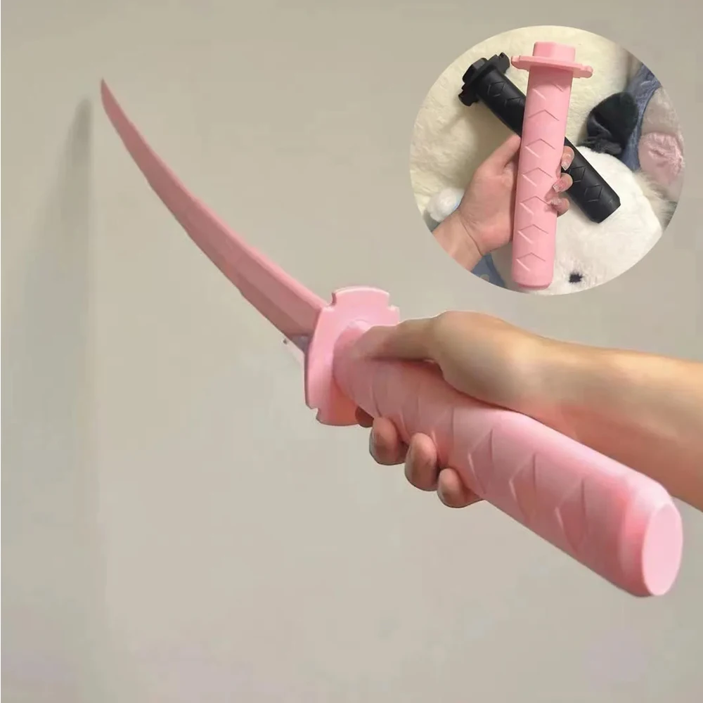 

3d Gravity Straight Out Telescopic Samurai Stress Relief Toy Sword Katana Knife Decompression Toy Folding Funny Gift