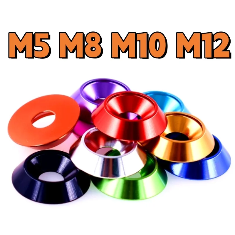 

Прокладка шайбы с потайной головкой M5 M8 M10 M12, красочная коническая втулка из алюминиевого сплава, анодированная декоративная шайба с пазами