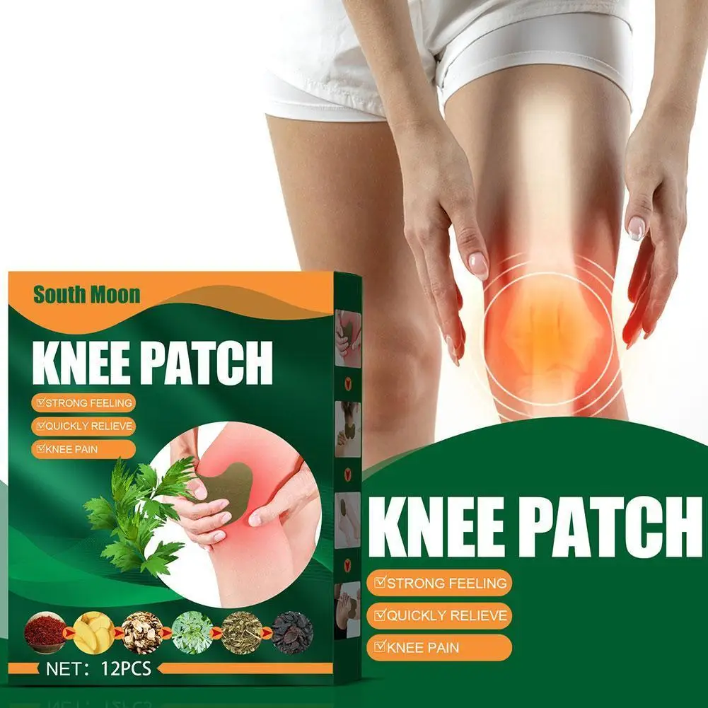 

12 PCS Wormwood Knee Patches Clear Blood Stasis Reduce Swelling and Pain Stop Bleeding Relax Muscles Dredge Meridians