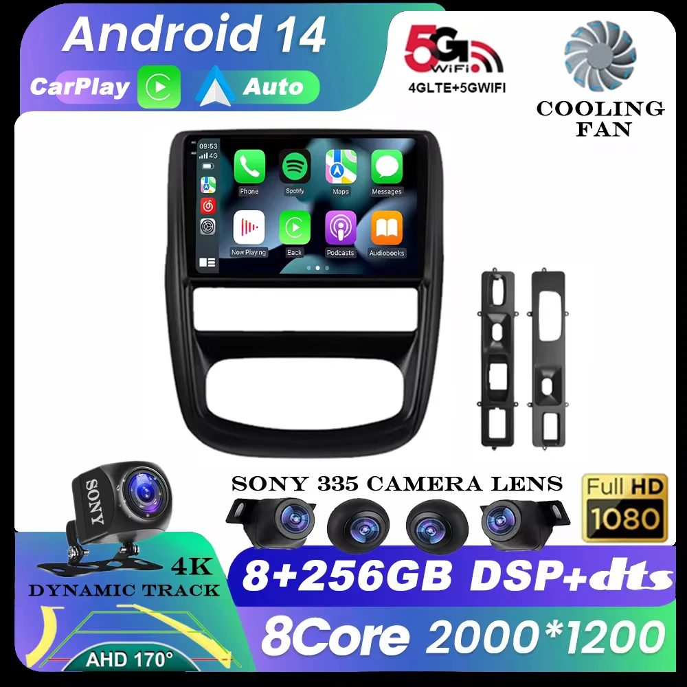 Автомагнитола на Android 14 мультимедийный видеоплеер для Renault Duster 1 2010- 2015