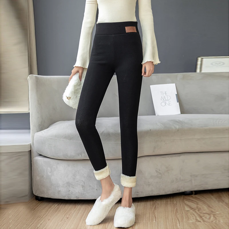 Thick Fleece Lined Leggings Women Tights Keep Warm Velvet Pantyhose Woman Stretchy Stockings Women's Tights Winter Thermal Pants