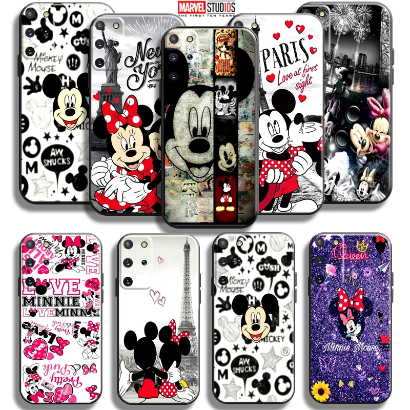 

Cute Cartoon Minnie Mickey Mouse Phone Case For Samsung Galaxy S21 S20 Plus Ultra S21 S20 FE 5G Funda Liquid Silicon Black