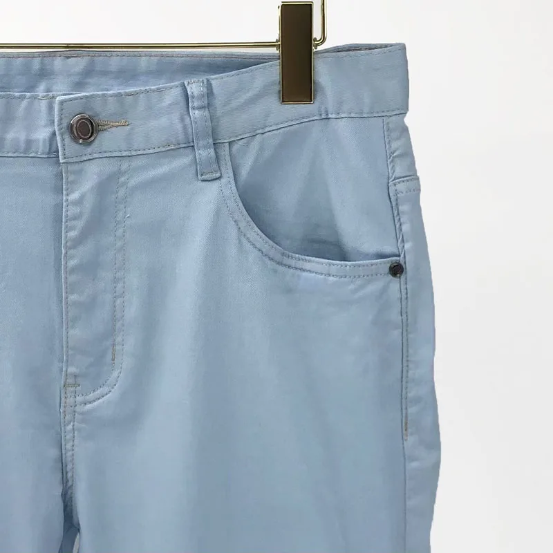 Men's jeans Luxury H Brand Summer New Fashion Simplicity Trend Pant Zipper Mid-waist Pocket Design Casual High Street Denim