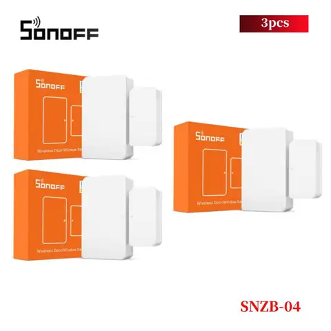 Беспроводной датчик двери/окна SONOFF SNZB-04 ZigBee, детектор включения/выключения сигнала тревоги через приложение EWeLink, безопасность умного дома