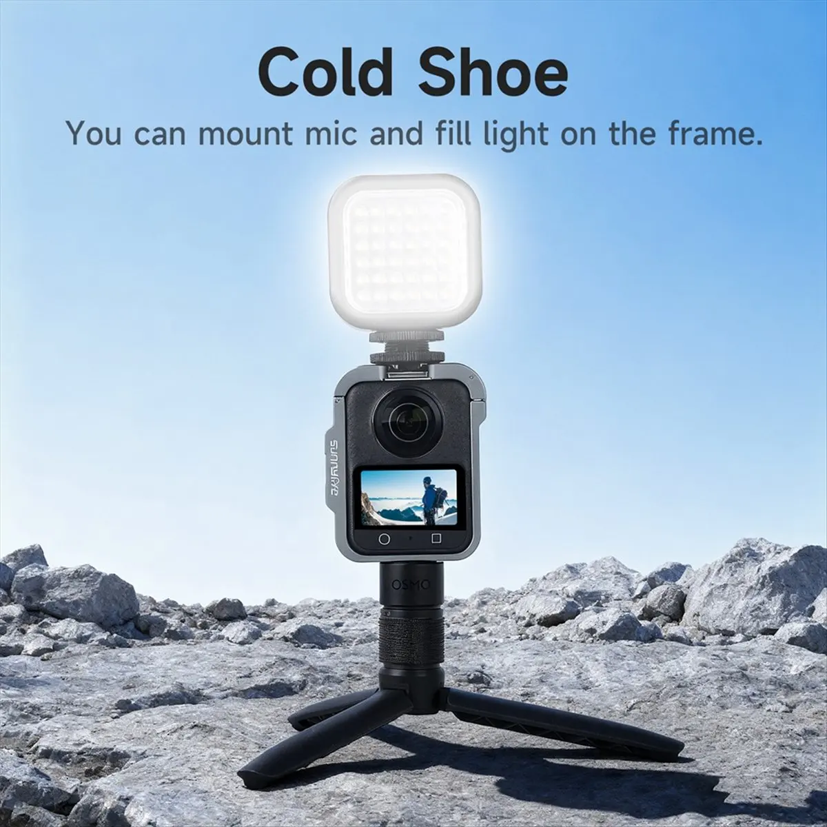 N05R SUNNYLIFE для DJI Osmo: Металлическая защитная рамка-клетка из алюминиевого сплава 360° с креплением Cold Shoe и расширение (art.: 3920db10f040f) - 3920db10f040f
