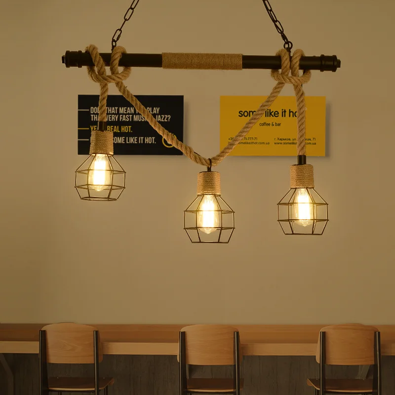 Винтажная люстра фэн-шуй В индустриальном стиле пеньковая веревка для труб