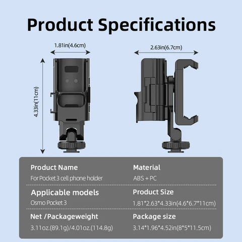 Расширительный Кронштейн для мобильного телефона, портативный телесуфлер для DJI Osmo Pocket 3, расширяющийся держатель для наружной камеры
