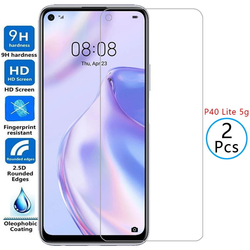 Защитное закаленное стекло для huawei p40 lite 5g, защита экрана на p40lite p40light p 40, легкая защитная пленка huawey huwei hawei