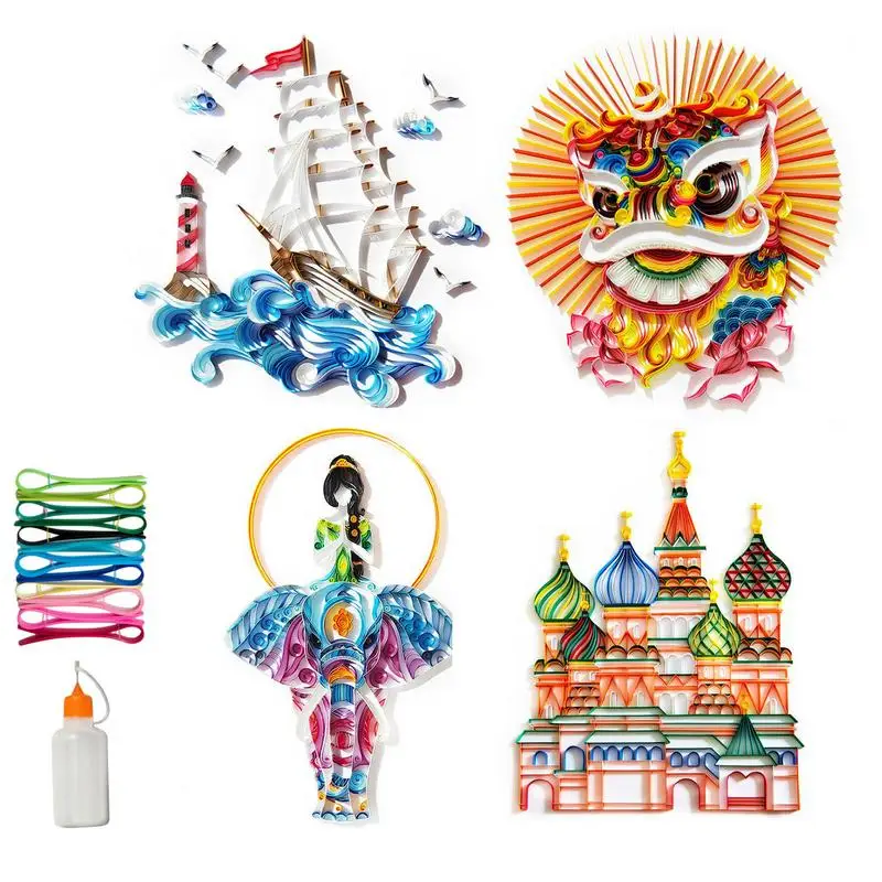 

3D Paper Quilling Painting Tools Paper Wall Stickers Self-adhesive Decorations For Room Decors DIY Crafts Kit For Bedroom