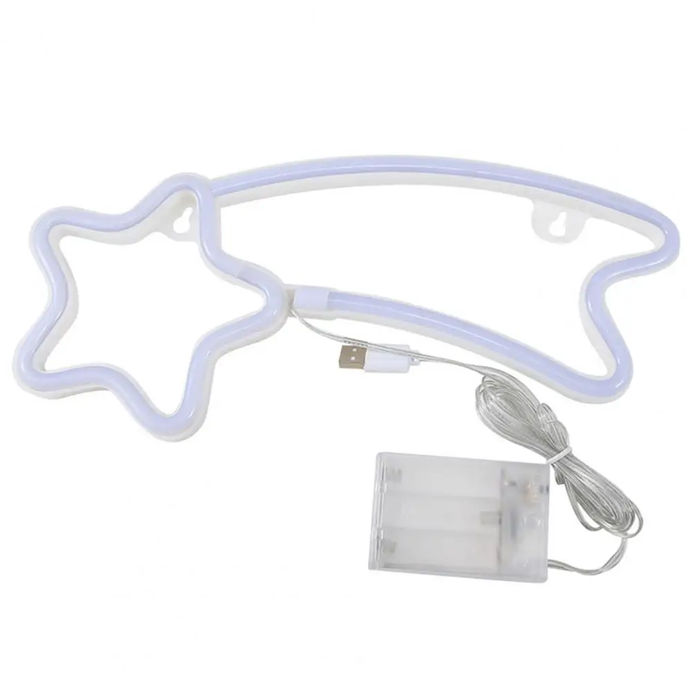 

Led Neon Light Meteor Neon Sign Lamp Non-glaring Led Desktop Ornament Usb/battery Powered Unique Shape for Home Decor Table Neon