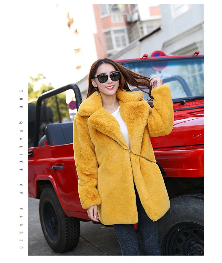 Winter Women's Loose and Warm Medium and Long Plus Size Faux Fur Coat Women