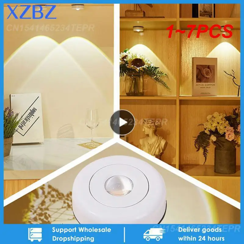

1~7PCS Wireless Lamp Night Light Projector Deoration Home Wall Lamp Led Lights For Room Kitchen Display Cabinet Cupboard