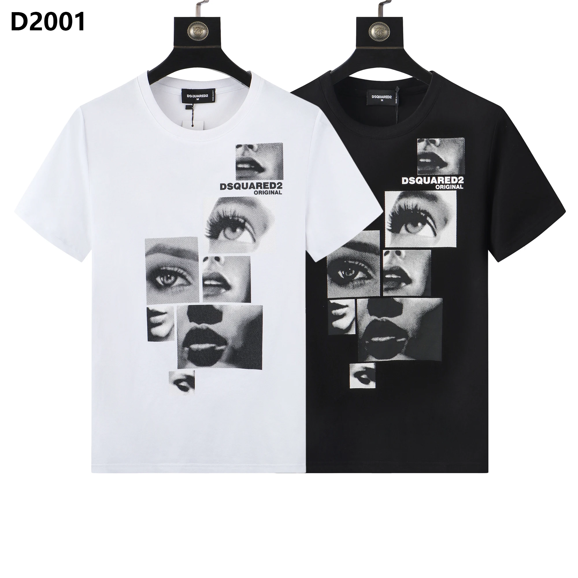 

DSQ2 Top Clothes Summer Dsquared2 Street Hip-Hop O-Neck Short-Sleeved T-shirt Cotton Locomotive Letter Printing Casual Tee Men