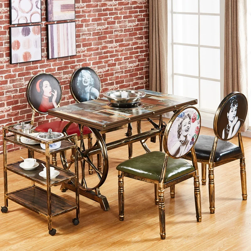 S For Kitchen Home Furniture Customized Iron Dining Room Chairs Cafe Lounge Backrest Chair Armchair