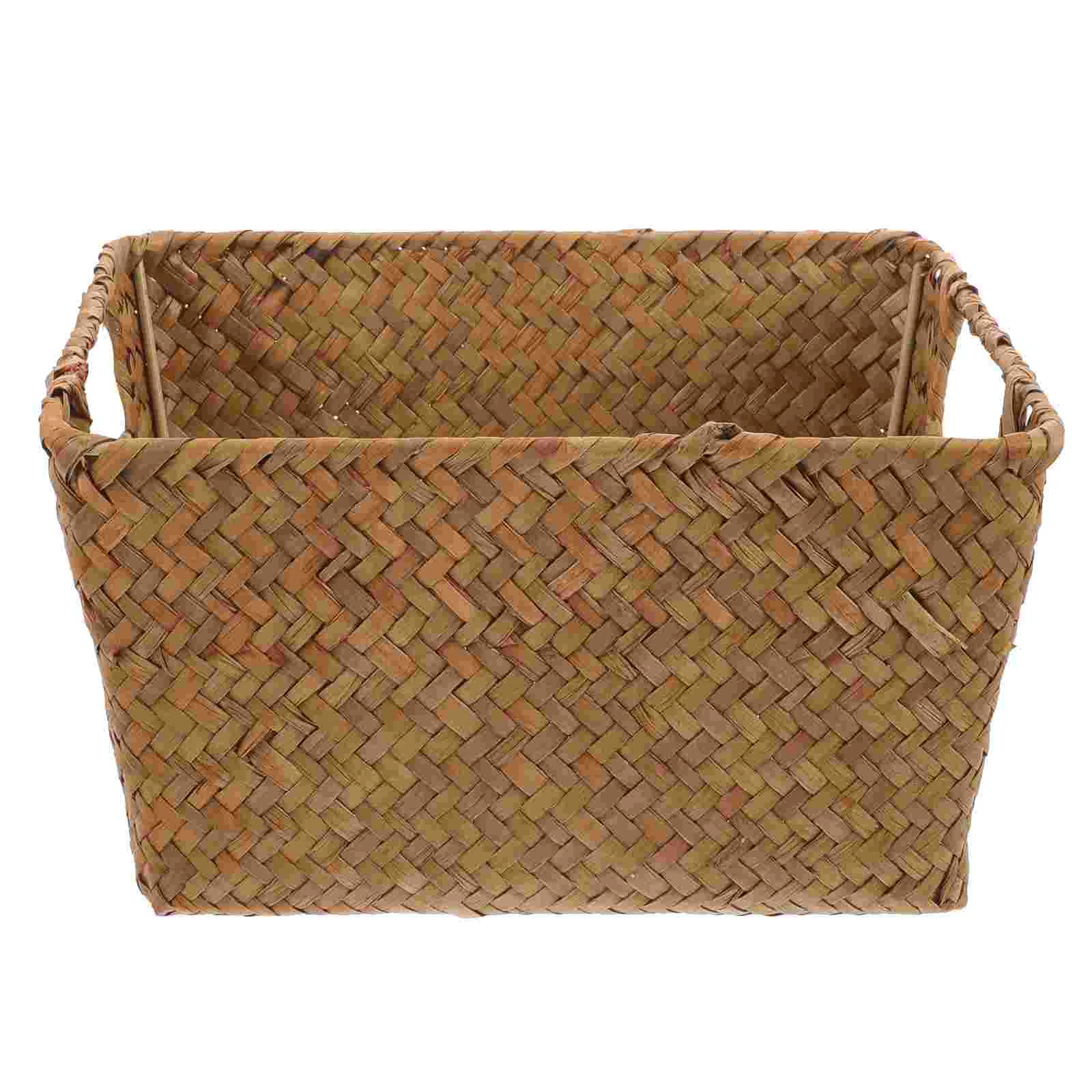 

Weave Basket Sundries Storage Handle Bread Vegetable Picnic Straw Fruit Organizing Baskets
