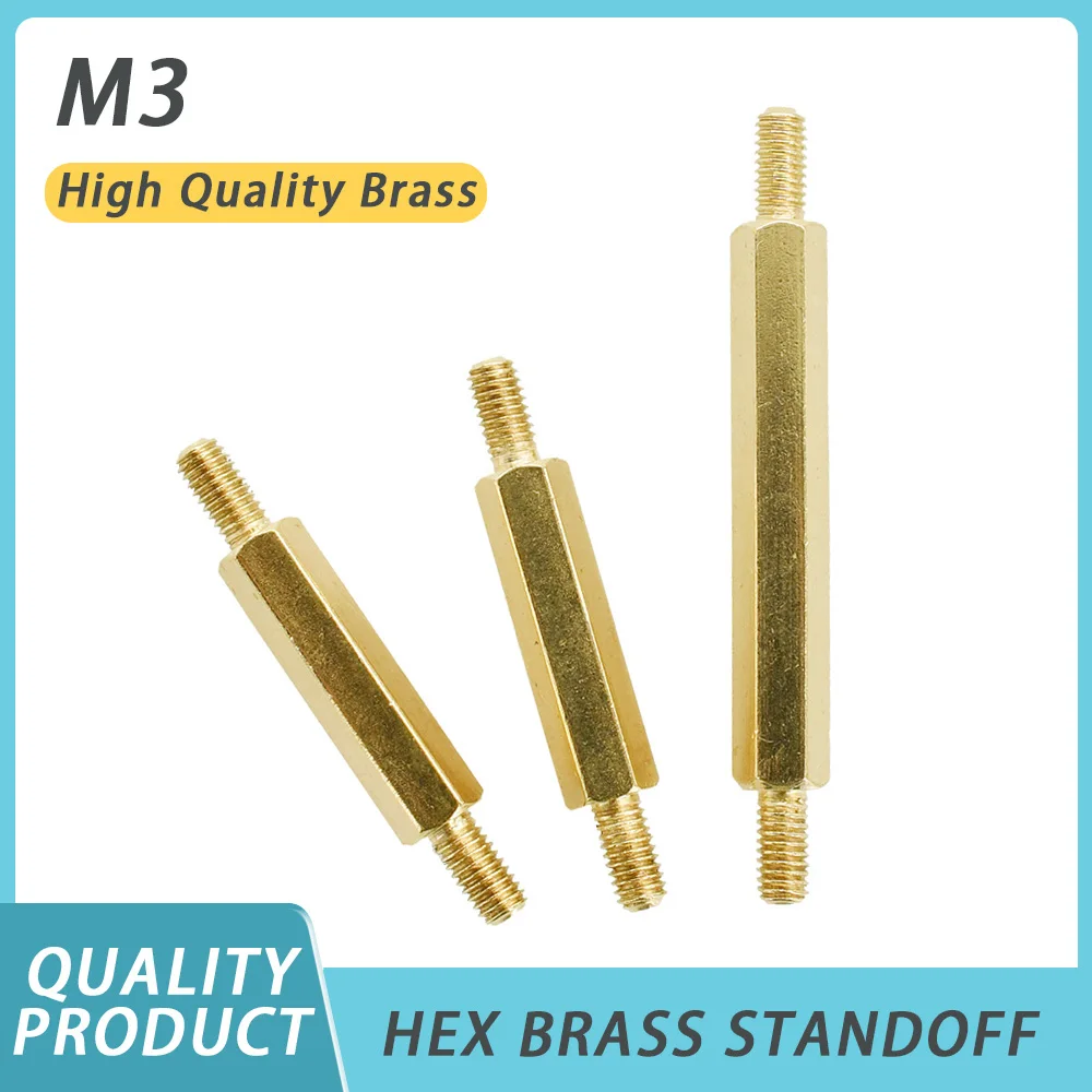 

50/100Pcs M3 Threaded Brass Motherboard Standoff Computer Circuit Board PCB Hex Spacer Pillars Stud Bracket Spacing Bolt Screws