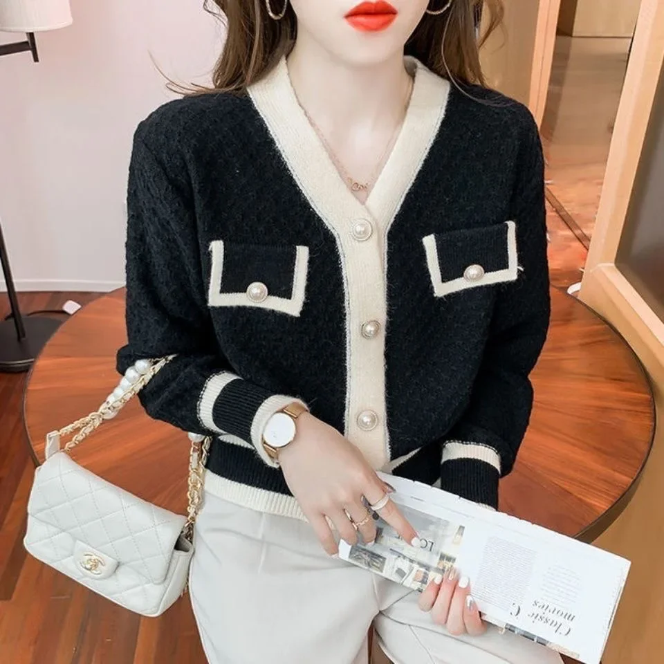 Милый кардиган женская одежда туника с v-образным вырезом и расклешенными