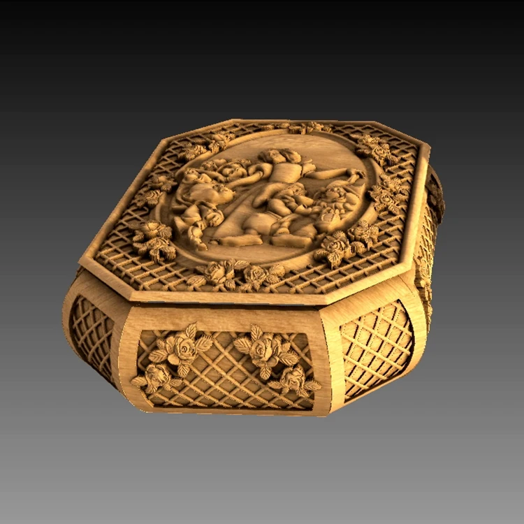 Коробка 3d модель STL рельеф для ЧПУ формат artcam vectric аспиратор Белоснежка и семь